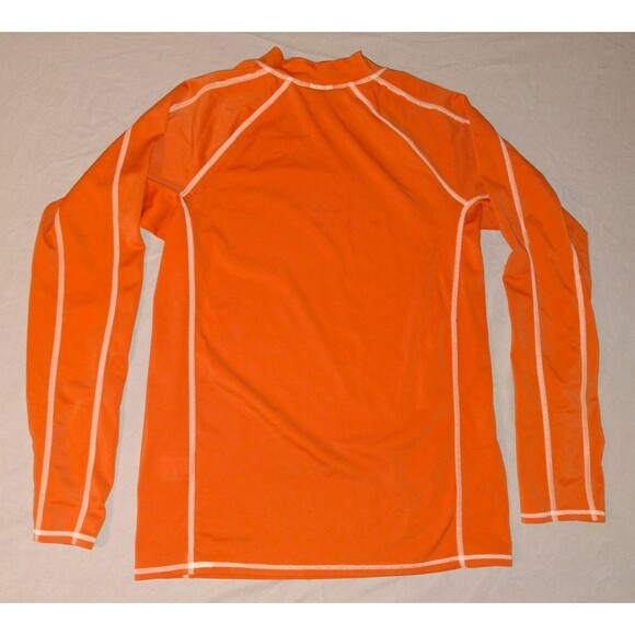 Lands’ End Boys Rash Guard Swim Shirt Long Sleeve Size M 14-16, Orange - Picture 6 of 6